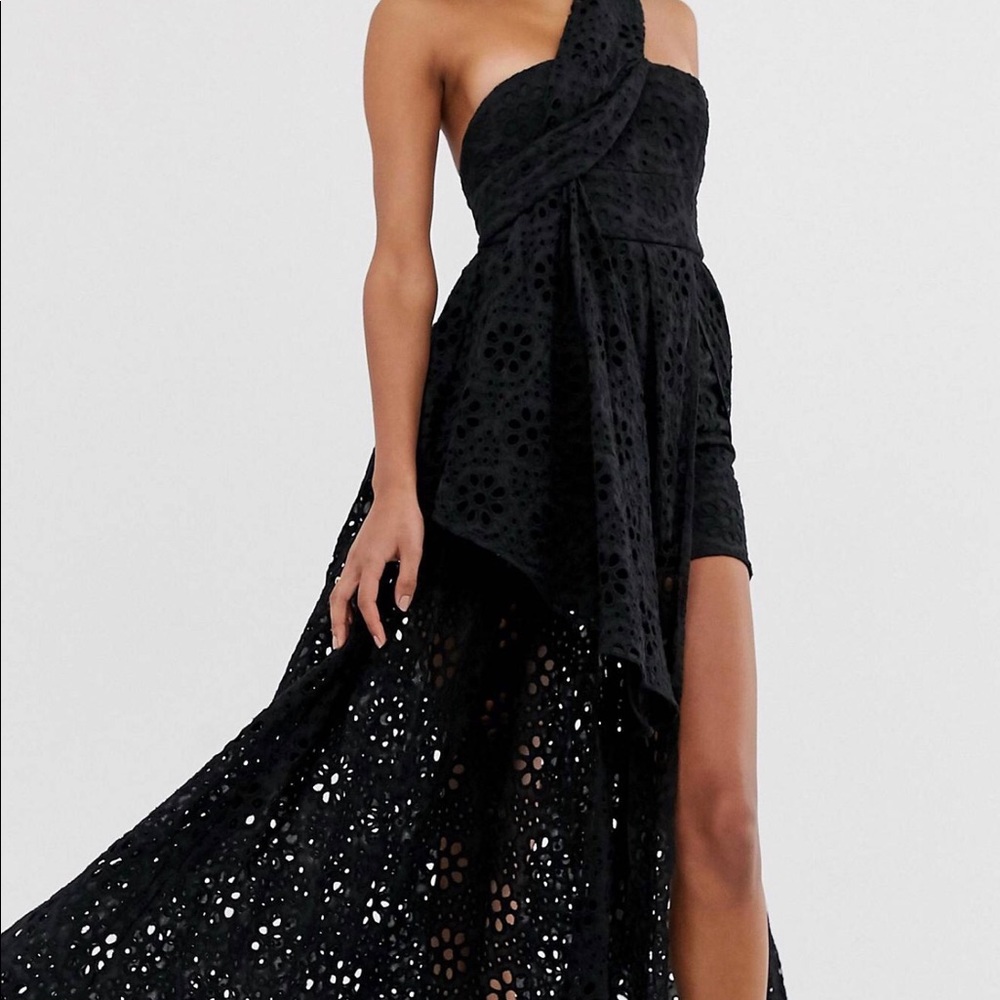 ASOS Black Lace Strapless Wedding Dress